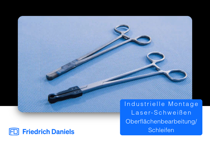 Industrielles Bauteil in Produktion mit Montage, Laser­schweißen und Oberflächenbearbeitung